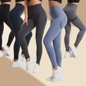 Ladies High Stretch Printed Yoga Tights Push-up Sport Pants for Workout & Exercise