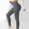 High Waist Tummy Control Yoga Pants 28 Inch Length, Quick Dry Fitness Leggings with Pockets & Custom Logo
